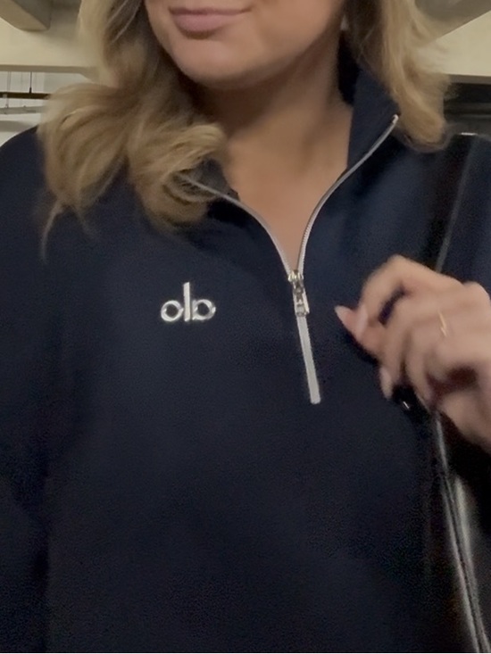ALO Yoga Tops - ALO Yoga Navy Quarter-Zip Sweatshirt